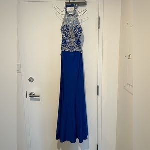 Halter evening gown with beading (s)